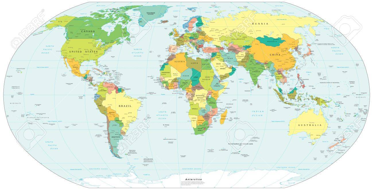 colour world globe map america europe africa stock photo picture
