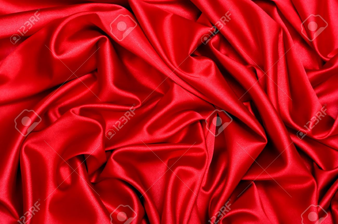 赤い柔らかいシルク サテン生地のテクスチャの背景 の写真素材 画像素材 Image