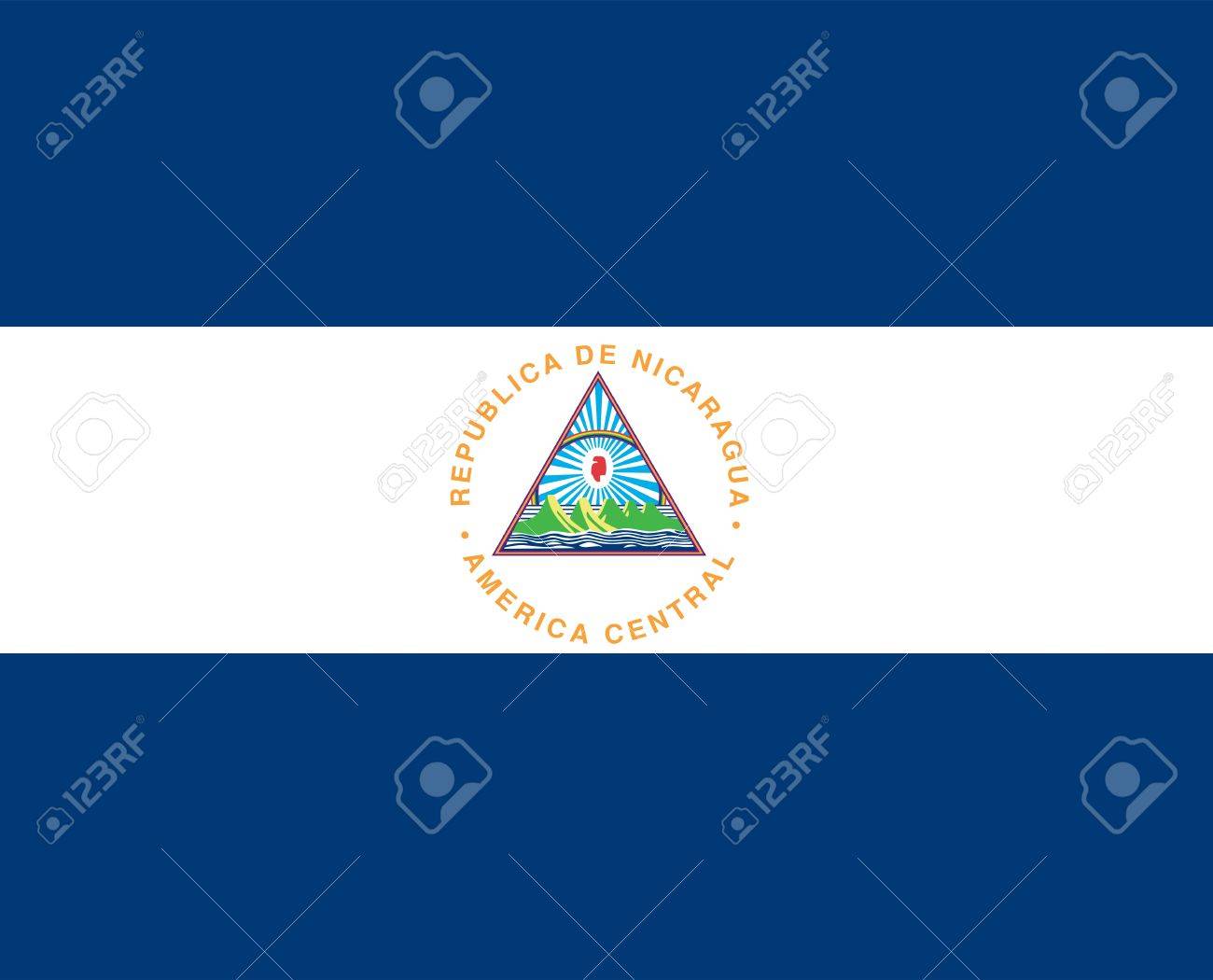 ニカラグア国世界ニカラグアの国旗背景の壁紙 の写真素材 画像素材 Image