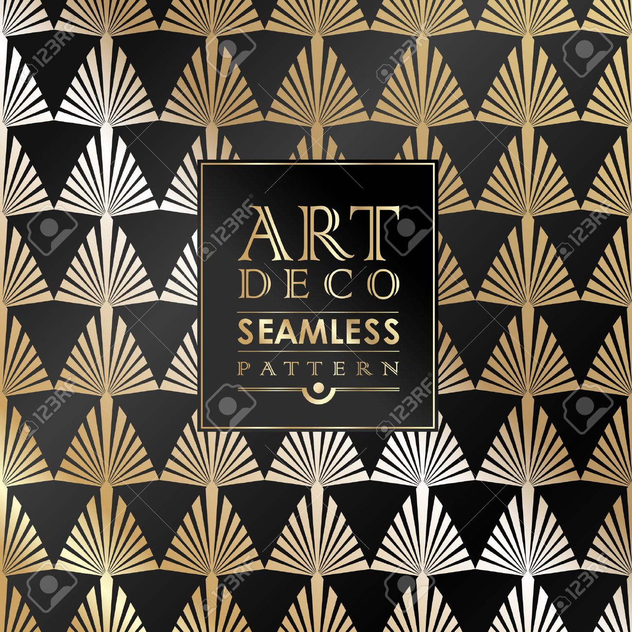 Art Déco Motif Papier Peint Vintage Sans Soudure Peintures Murales