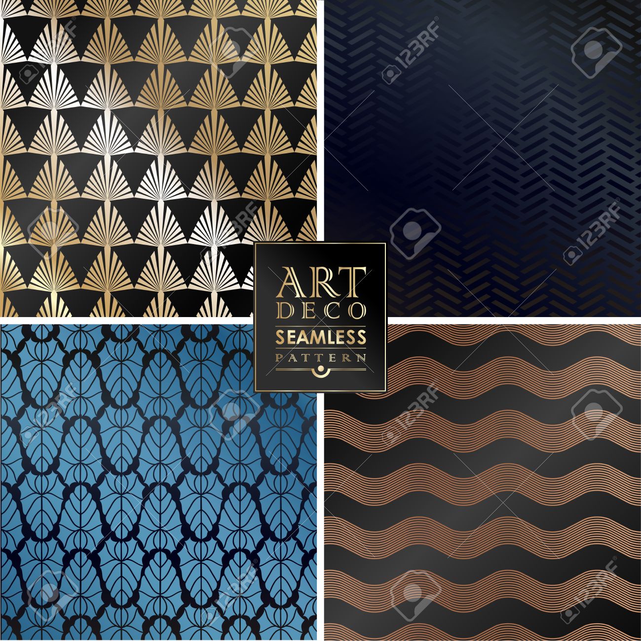 Art Deco Vintage-Tapeten-Muster Für Einladung, Glückwünsche ... Art Deco Vintage-Tapeten-Muster Für Einladung, Glückwünsche ...