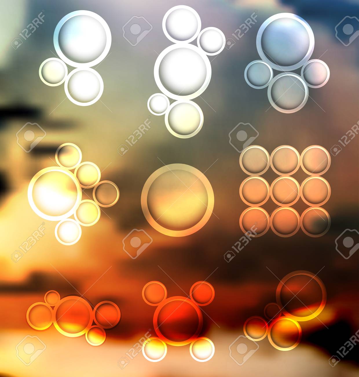modern business bubble option speech template illustration