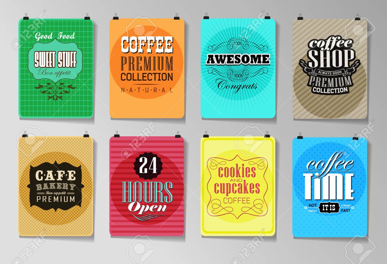 set of vintage poster flyer brochure design templates retro