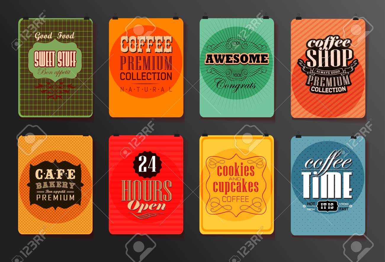 set of vintage poster flyer brochure design templates retro