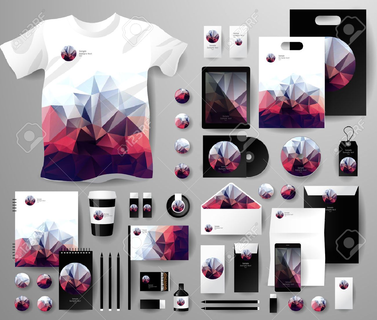Abstract business set in polygonal style. Corporate identity templates, notebook, card, flag, T-shirt, disk, package, label, envelope, pen, Tablet PC, Mobile Phone, matches, ink, pencil, paper cup, forms, folders for documents, invitation card - 42982468 Abstract business set in polygonal style. Corporate identity templates, notebook, card, flag, T-shirt, disk, package, label, envelope, pen, Tablet PC, Mobile Phone, matches, ink, pencil, paper cup, forms, folders for documents, invitation card - 42982468