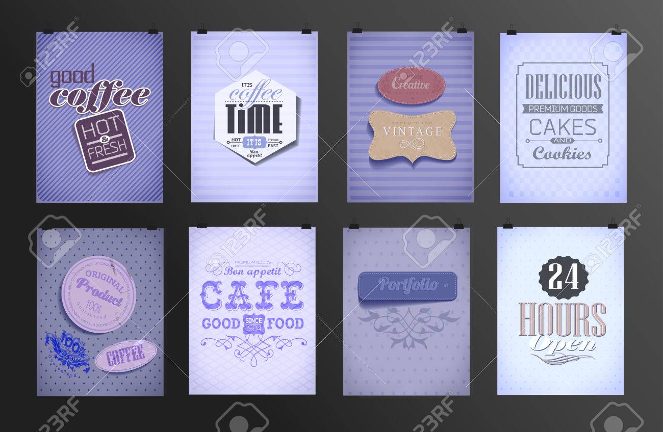 set of vintage poster flyer brochure design templates retro