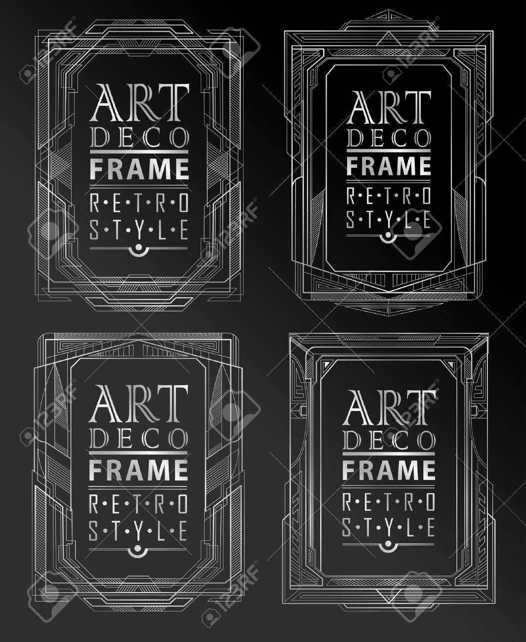 Art deco geometric vintage frame can be used for invitation, congratulation - 43344811 Art deco geometric vintage frame can be used for invitation, congratulation - 43344811