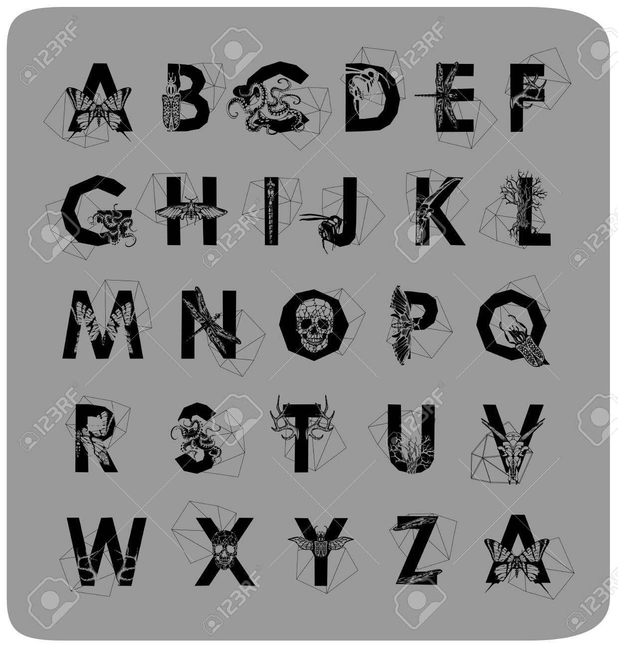 Geometric Font. Creative Alphabet. Abstract Hipster Font, Drawn By Hand  Illustration Royalty Free SVG, Cliparts, Vectors, and Stock Illustration.  Image 55912373., image size:1239x1300