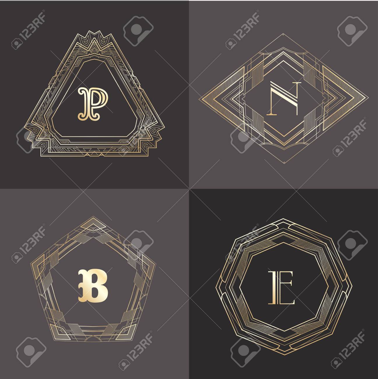 monogram template with calligraphic elegant ornament identity