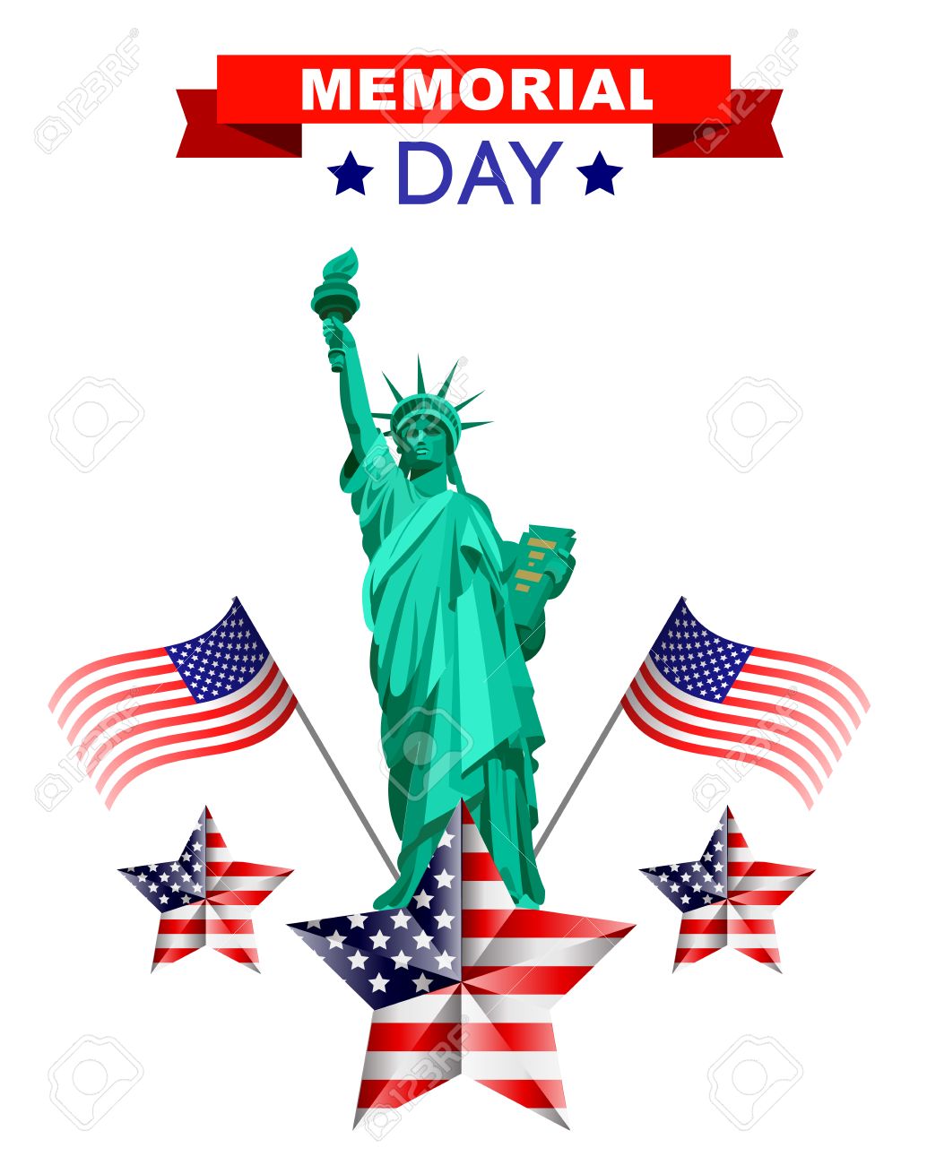 memorial day poster illustration patriotic united states of
