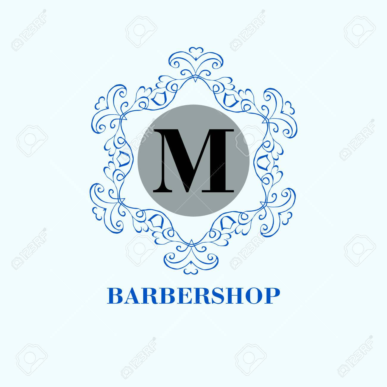 monogram template with calligraphic elegant ornament identity