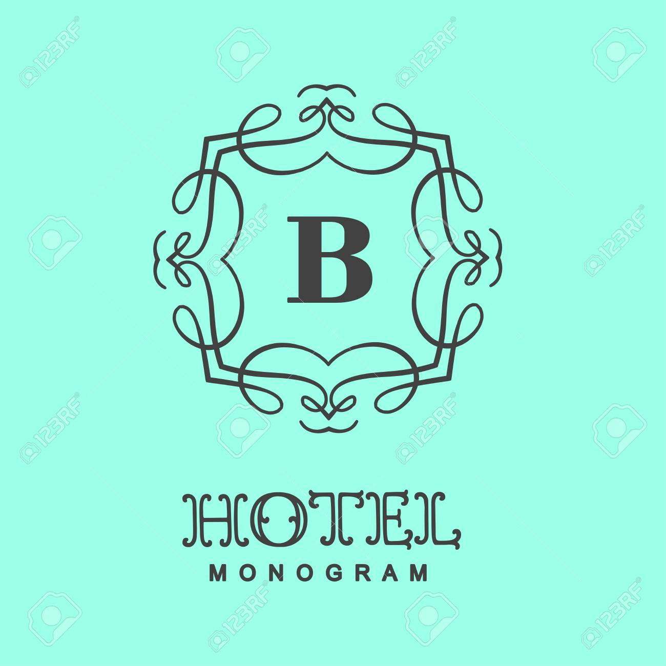 elegant monogram design vector linear frame and monogram monogram