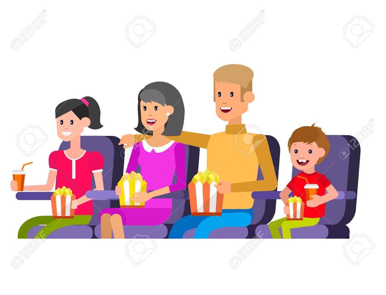Family Cinema movie poster or banner template, popcorn, 3D glasses, concept banner. Cinema hall. Rest with family in the cinema. Cute vector character people - 57897697 Family Cinema movie poster or banner template, popcorn, 3D glasses, concept banner. Cinema hall. Rest with family in the cinema. Cute vector character people - 57897697