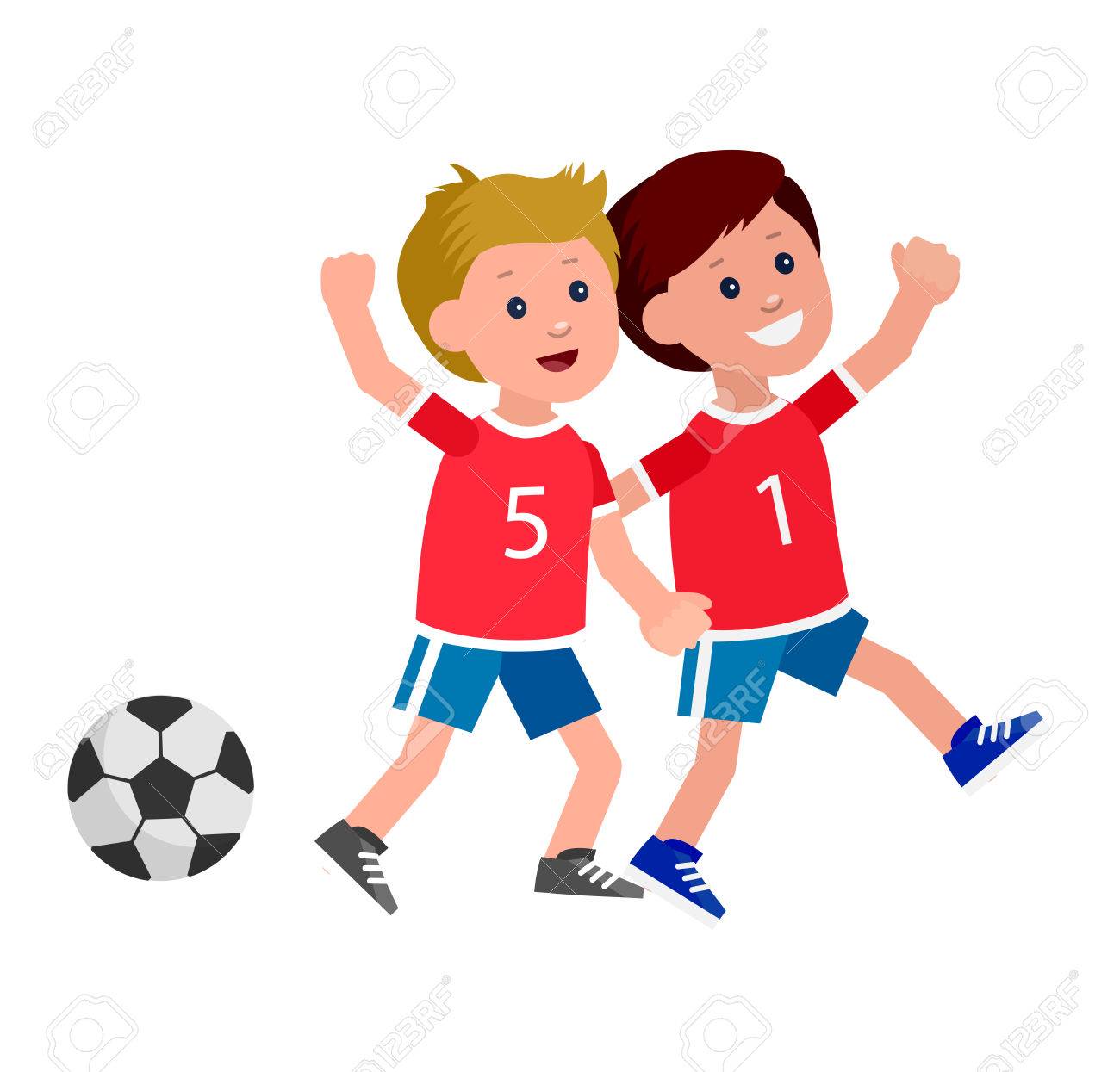 Mignon Caractere Vectoriel Enfant Qui Joue Au Football Enfant Enthousiaste Happy Boy Enfant Illustration Detail De L Enfant De Caractere Vecteur Pour Les Enfants De Celebration Jour Enfant Fun Clip Art Libres De