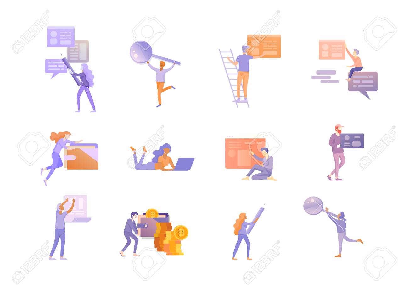 Office business people concept, management and administration. Character people planing, web desidn, businessmen discuss social network, news, social networks. Flat vector illustration. - 119708545 Office business people concept, management and administration. Character people planing, web desidn, businessmen discuss social network, news, social networks. Flat vector illustration. - 119708545