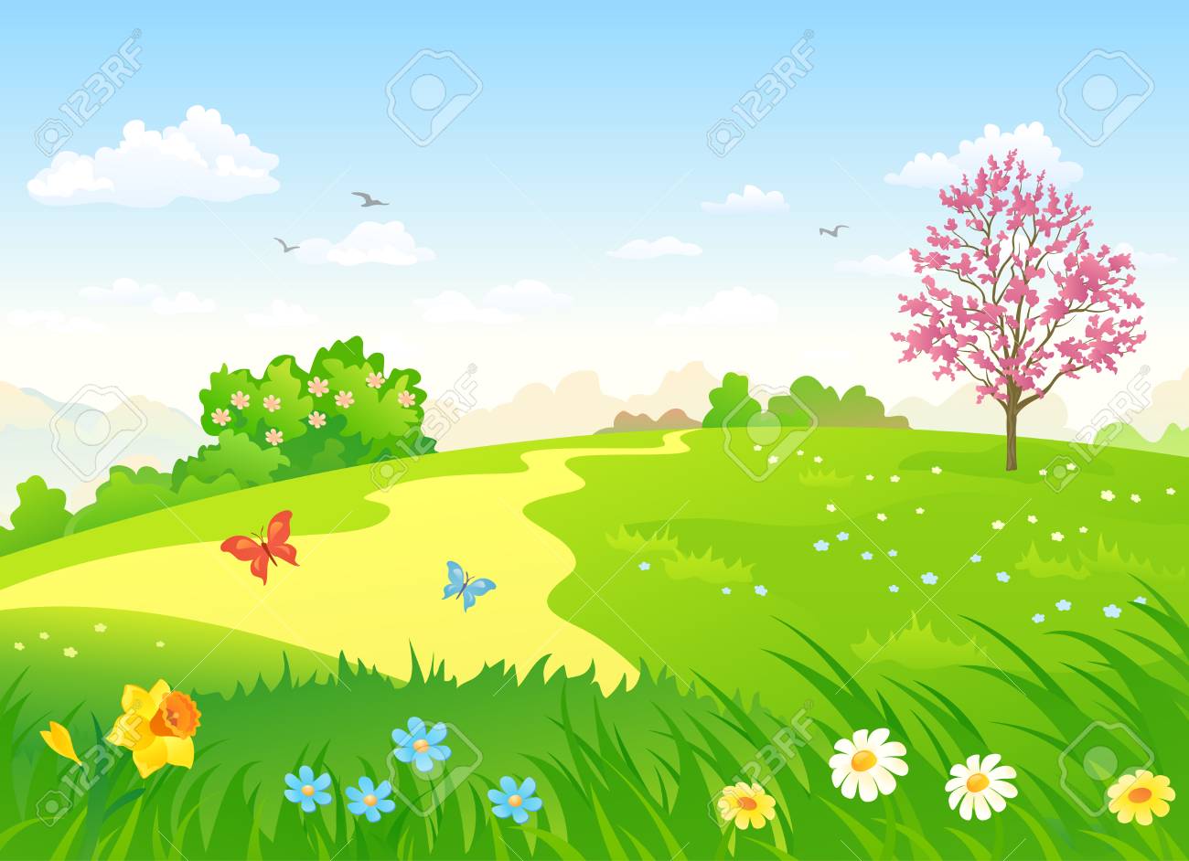 Vector Ilustración De Dibujos Animados De Una Hermosa Colina De Primavera Con Flores Y árboles En Flor Ilustraciones Svg, Vectoriales, Clip Art Vectorizado Libre De Derechos. Image 74271333. Vector Ilustración De Dibujos Animados De Una Hermosa Colina De Primavera Con Flores Y árboles En Flor Ilustraciones Svg, Vectoriales, Clip Art Vectorizado Libre De Derechos. Image 74271333.
