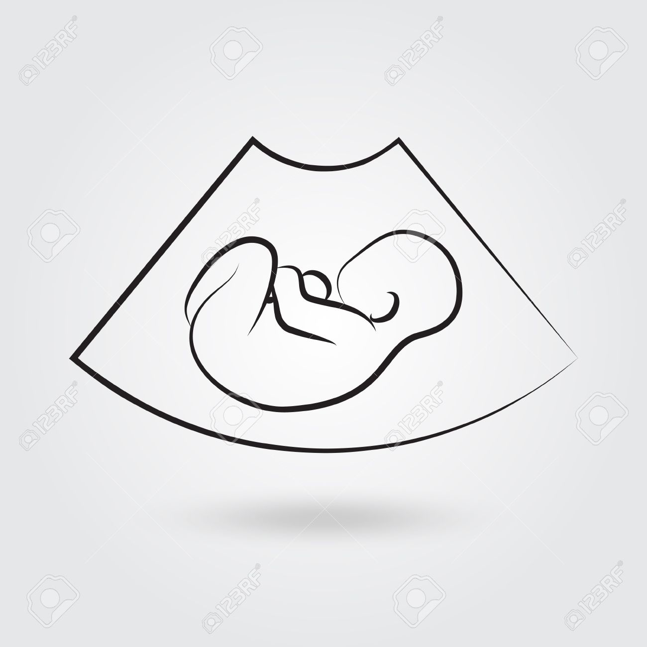 Image Par Ultrasons Du Futur Bebe Vector Illustration Clip Art Libres De Droits Vecteurs Et Illustration Image