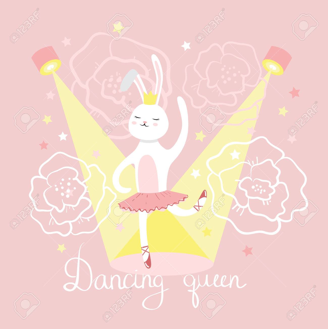 Hare Ballerina Dancing Vector Illustration Royalty Free Cliparts Vectors And Stock Illustration Image