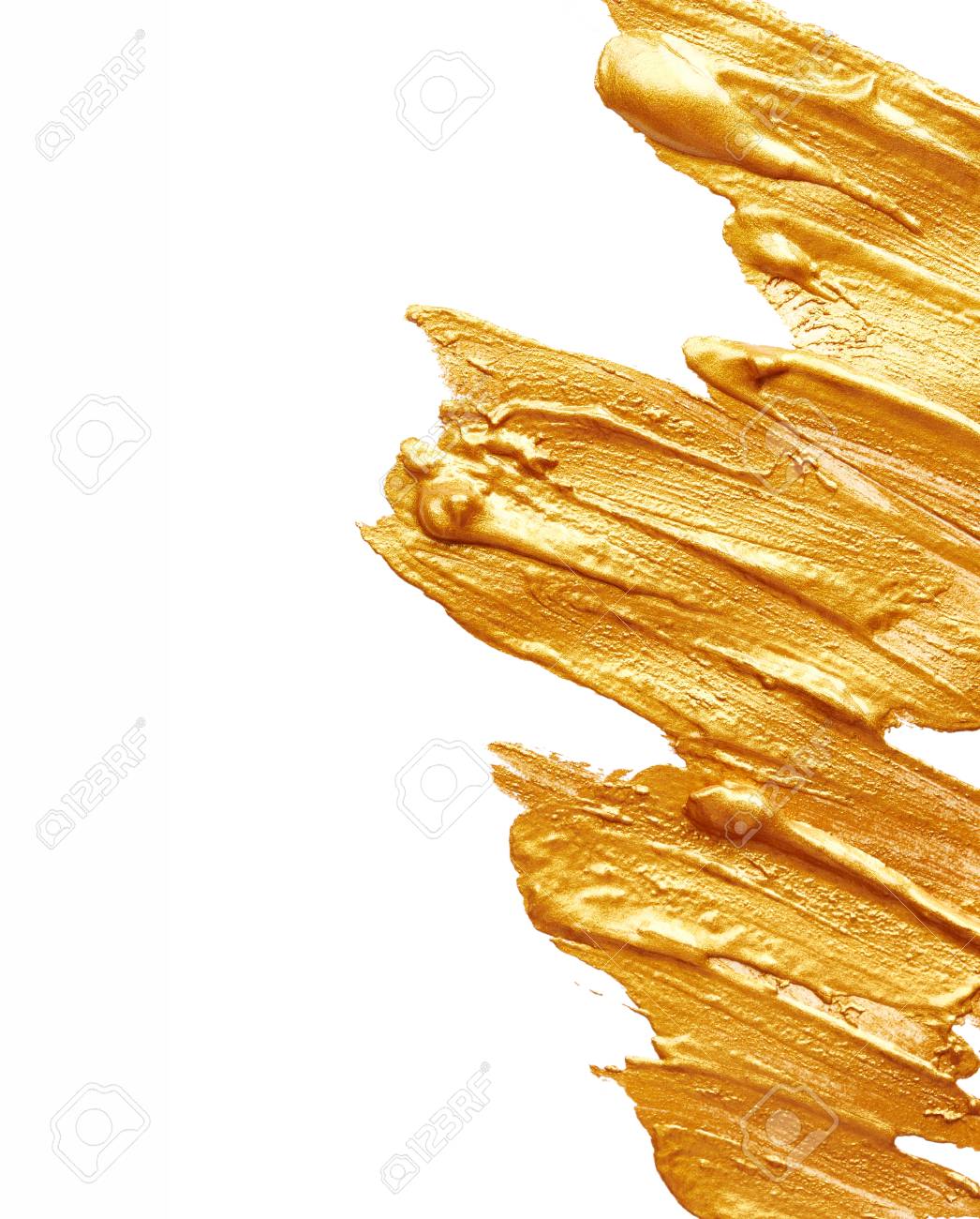 Strokes of golden paint isolated on white background - 40642754 Strokes of golden paint isolated on white background - 40642754