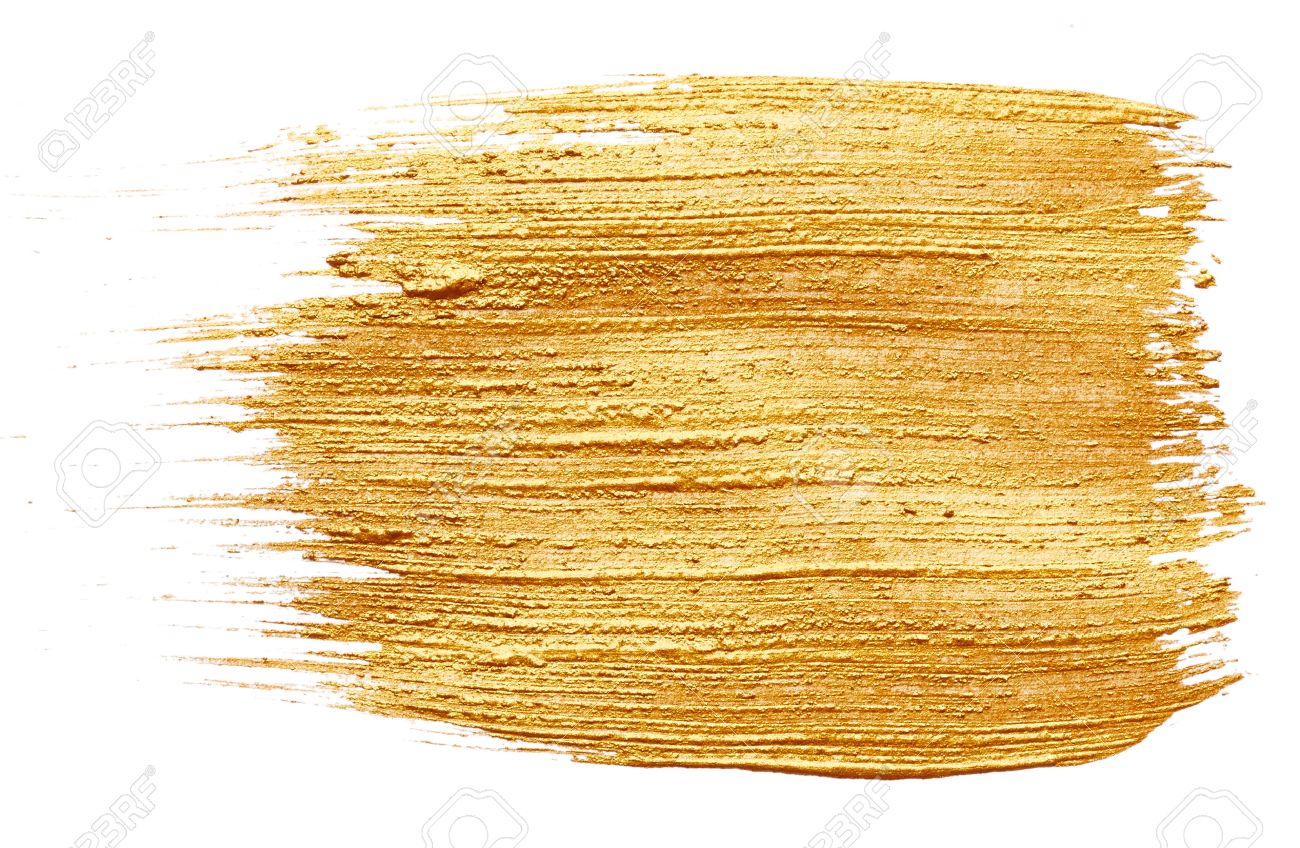 Strokes of golden paint isolated on white background - 40764419 Strokes of golden paint isolated on white background - 40764419