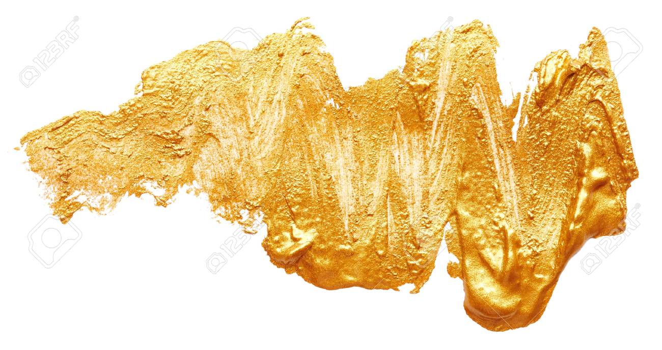 Strokes of golden paint isolated on white background - 40764420 Strokes of golden paint isolated on white background - 40764420