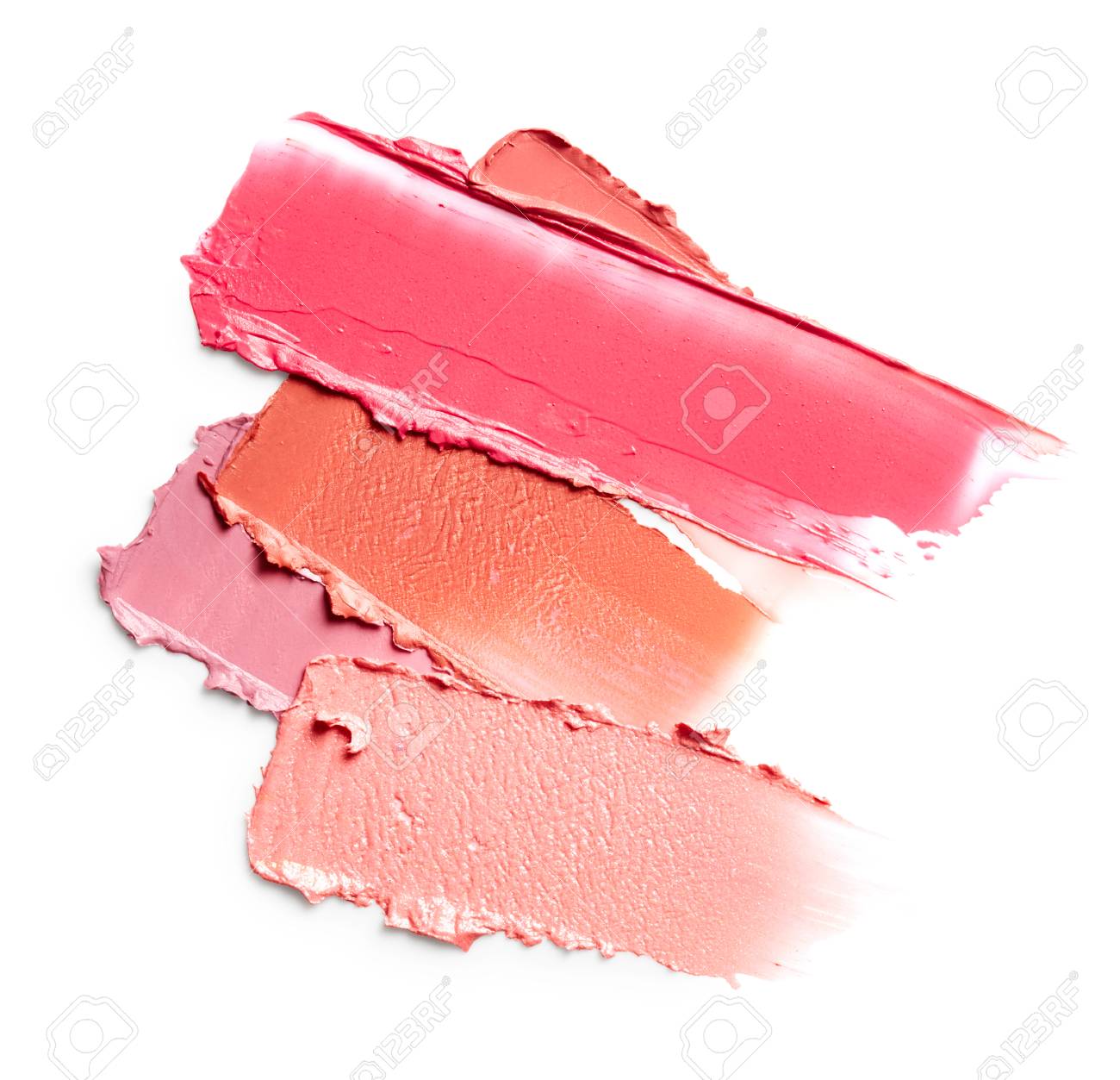 Smudged lipsticks isolated on white background - 84892004 Smudged lipsticks isolated on white background - 84892004