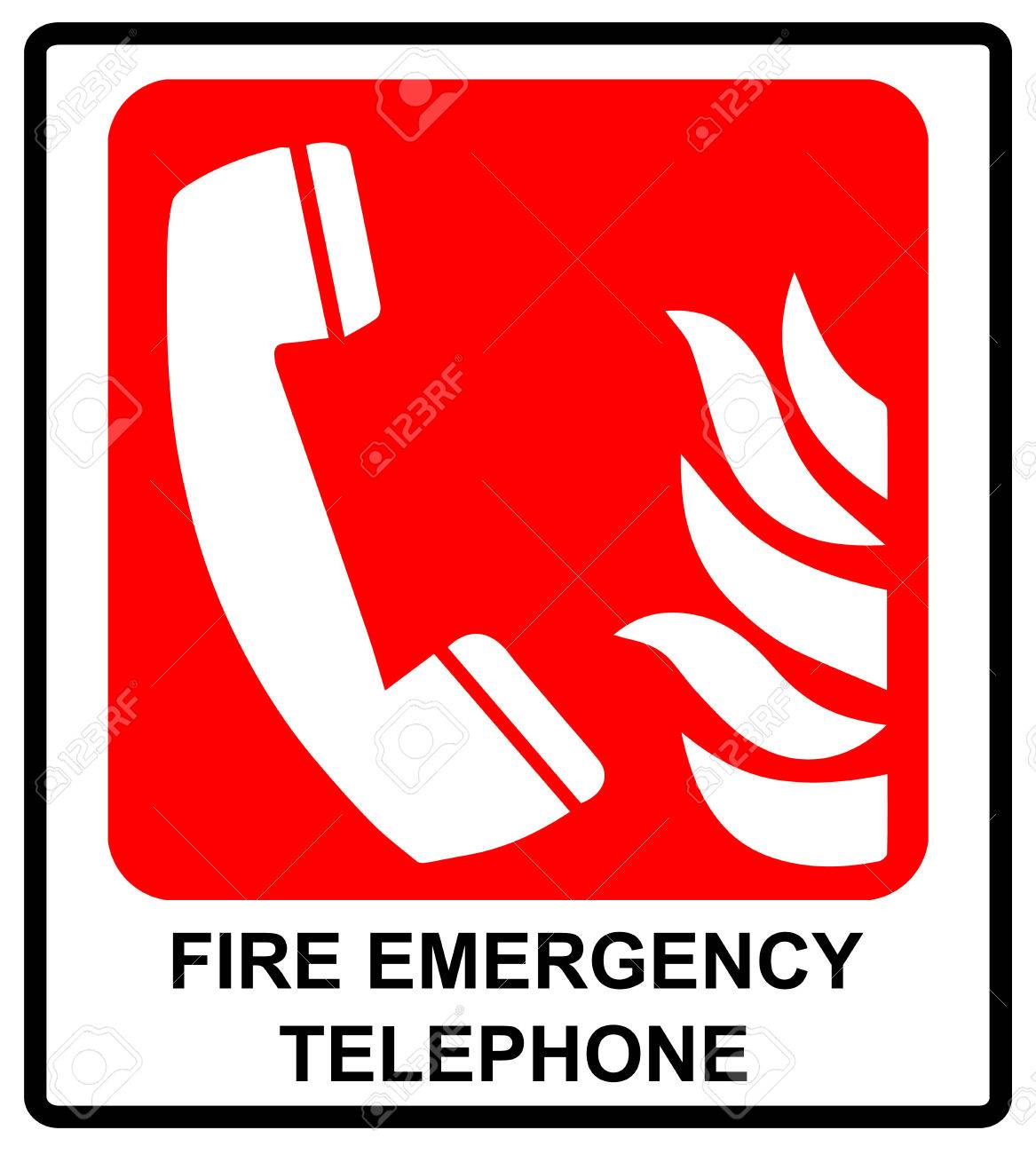 vector fire emergency telephone icons signs of evacuations emergency call