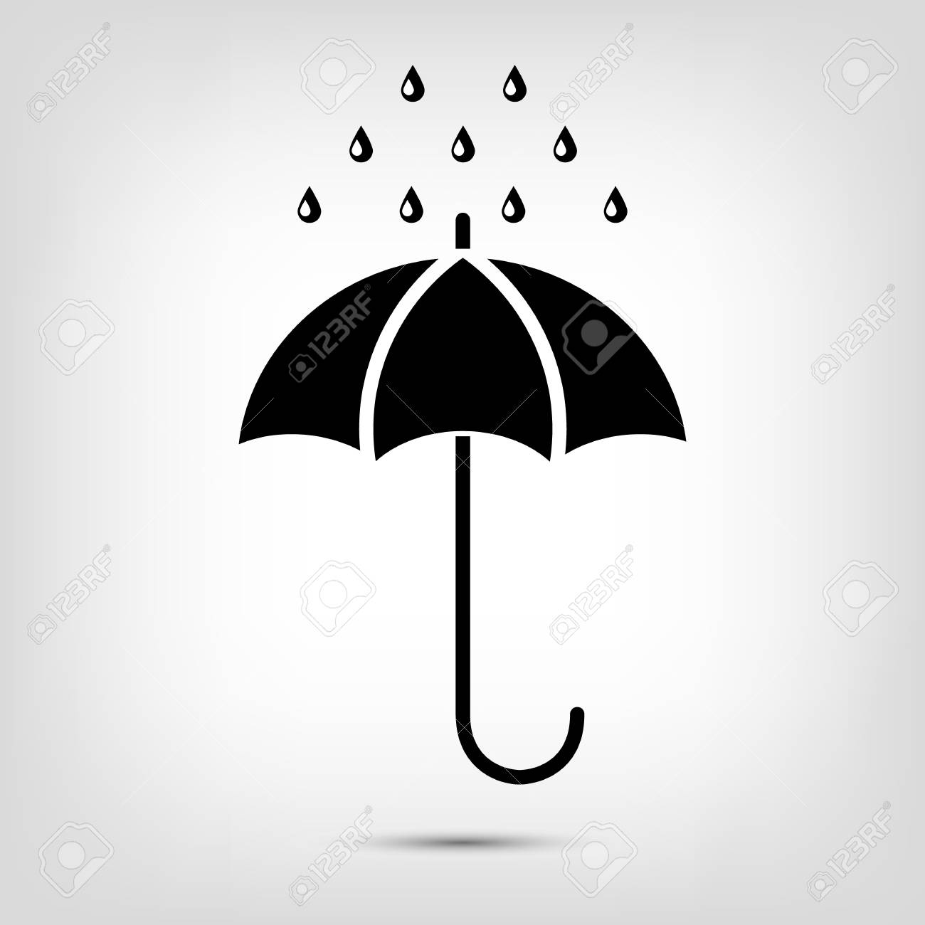 Paraguas Con Gotas De Agua Símbolo De Protección De Lluvia Sombrillas Mojadas Ilustración Vectorial Ilustraciones Vectoriales Clip Art Vectorizado Libre De Derechos Image 69777618