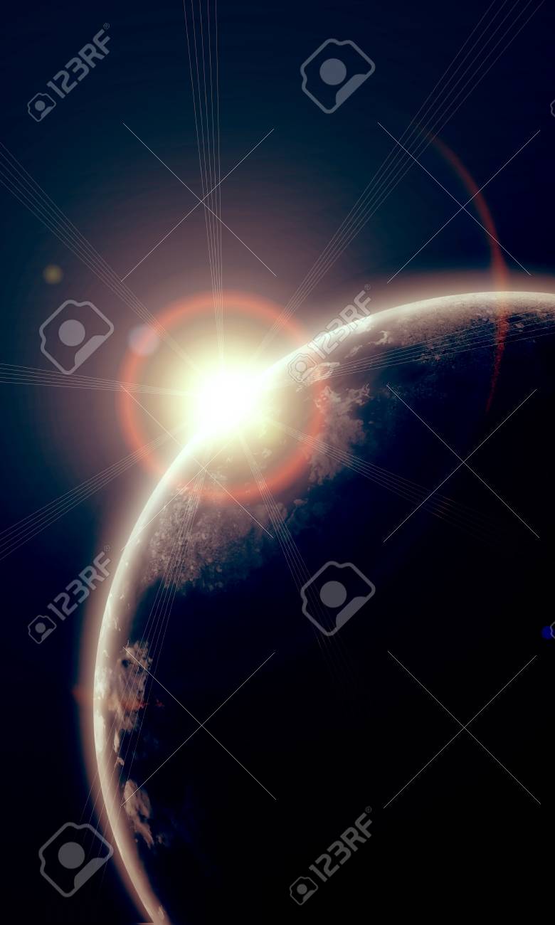 宇宙の惑星のリアルなイラスト の写真素材 画像素材 Image