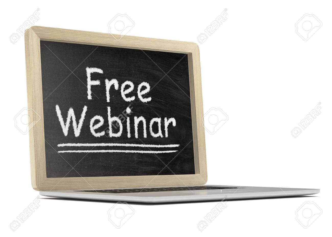 laptop with chalkboard free webinar online education concept chalkboard online free