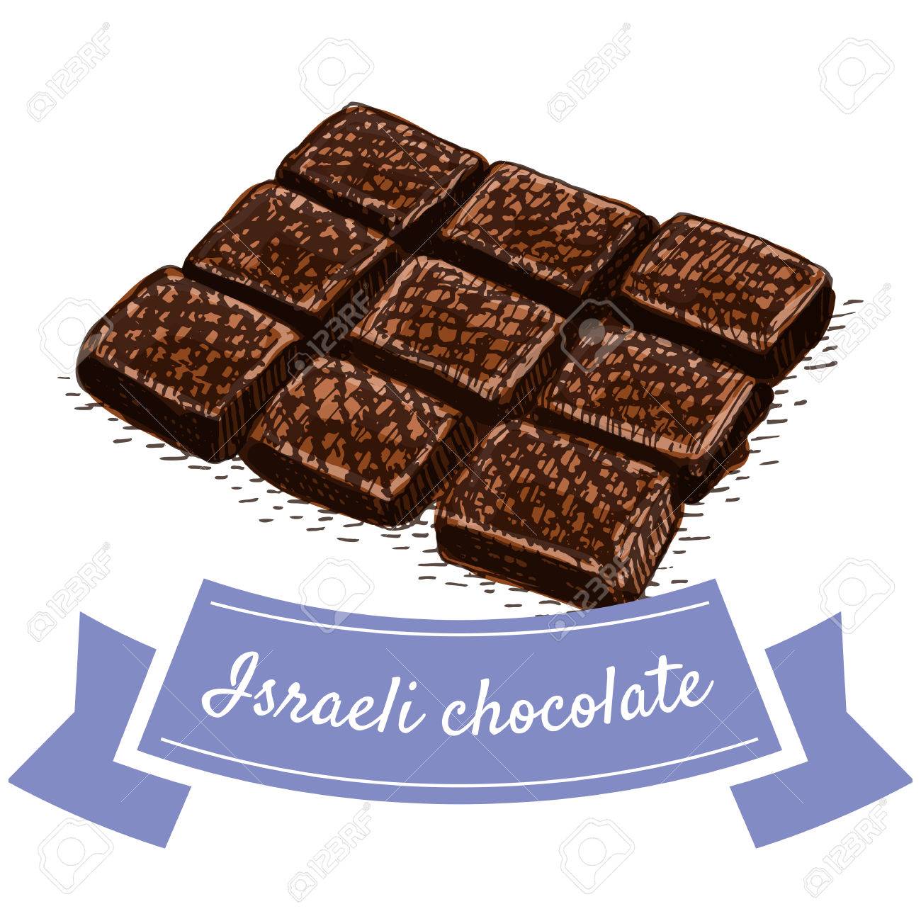イスラエルのチョコレートのカラフルなイラスト イスラエル料理のベクター イラストです のイラスト素材 ベクタ Image