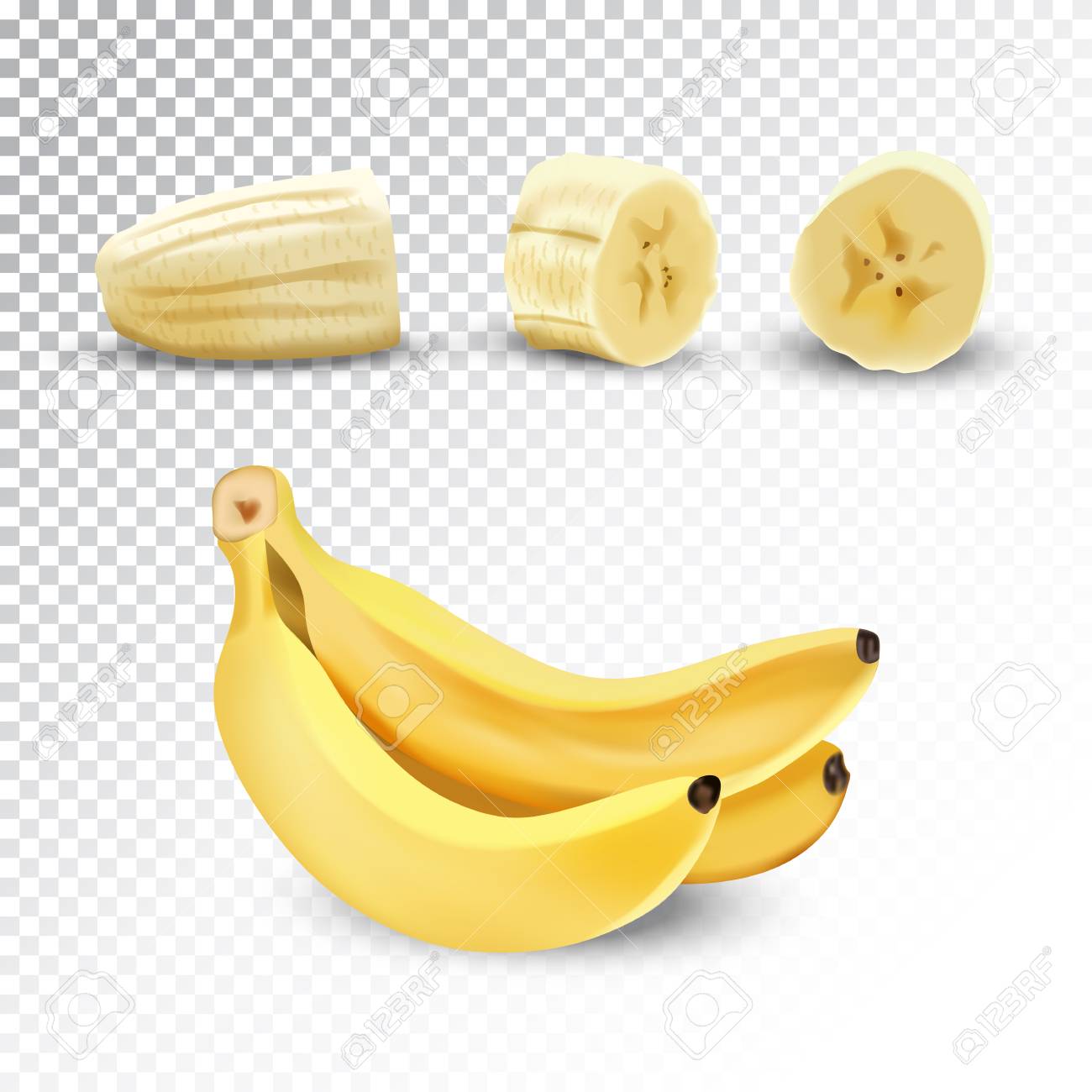 バナナのベクトルのリアルなイラスト 透明な背景にカラフルなオブジェクト のイラスト素材 ベクタ Image バナナのベクトルのリアルなイラスト 透明な背景にカラフルなオブジェクト のイラスト素材 ベクタ Image