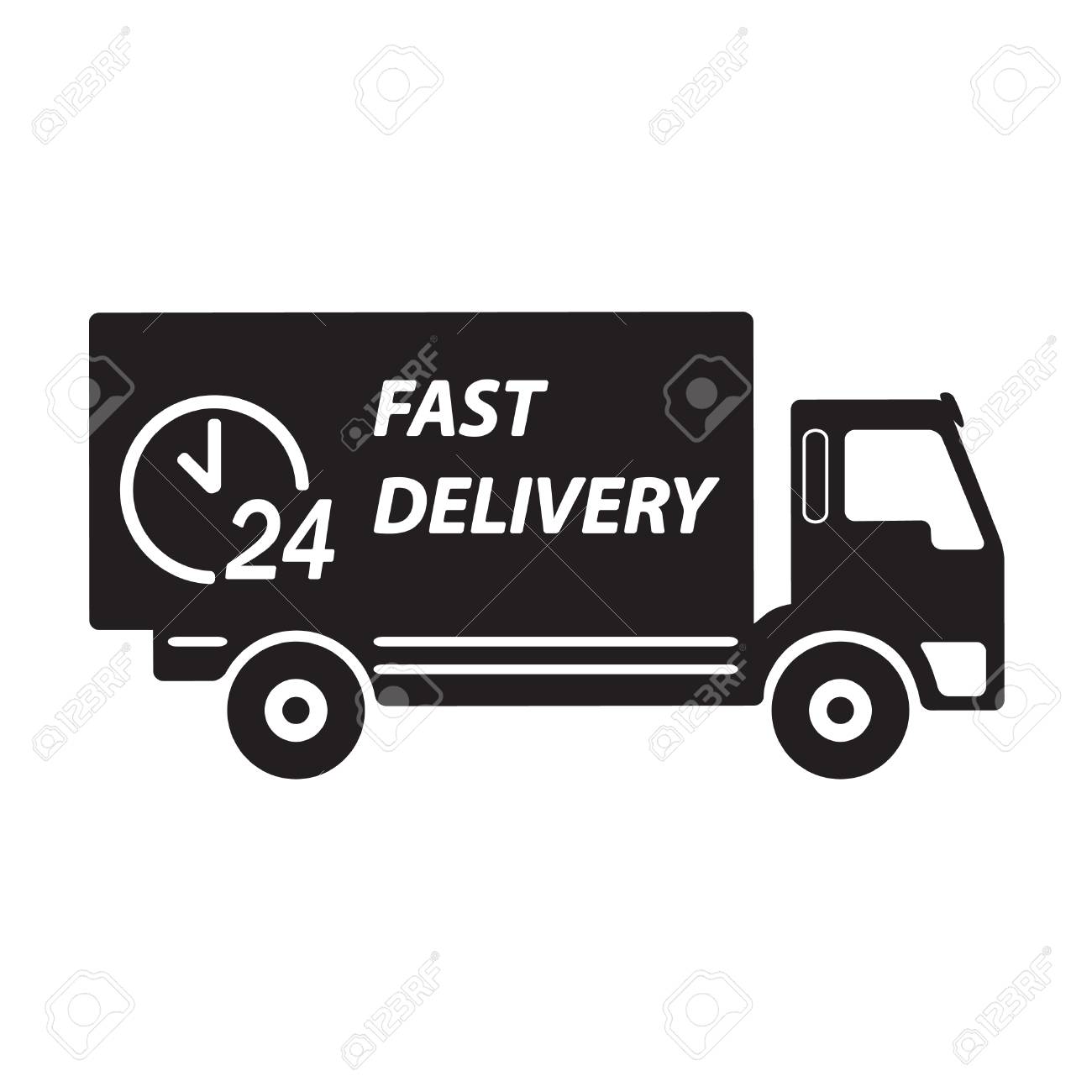 高速配達用トラック ベクトルのアイコンまたは記号 のイラスト素材 ベクタ Image