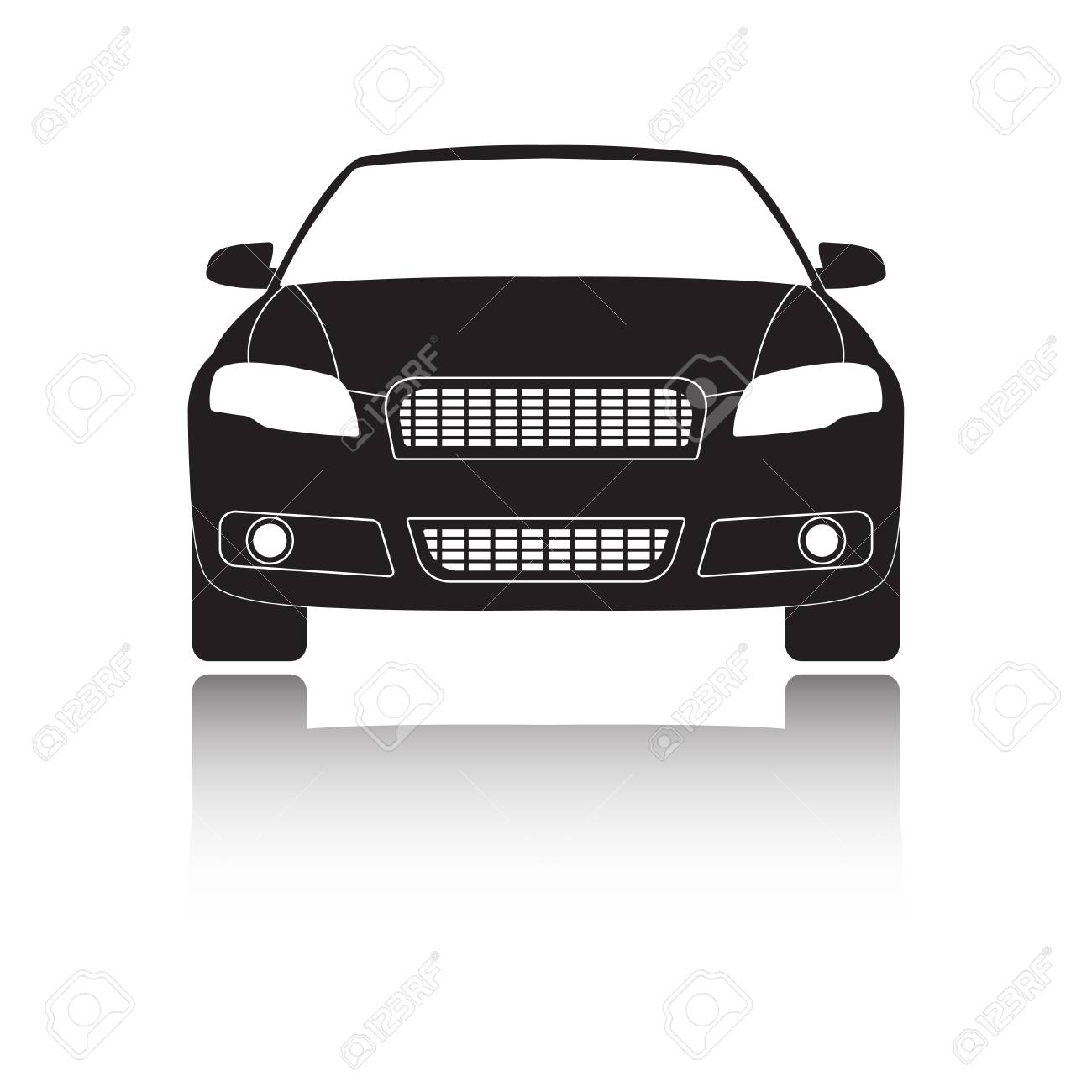 正面の車のアイコンまたは記号 のイラスト素材 ベクタ Image