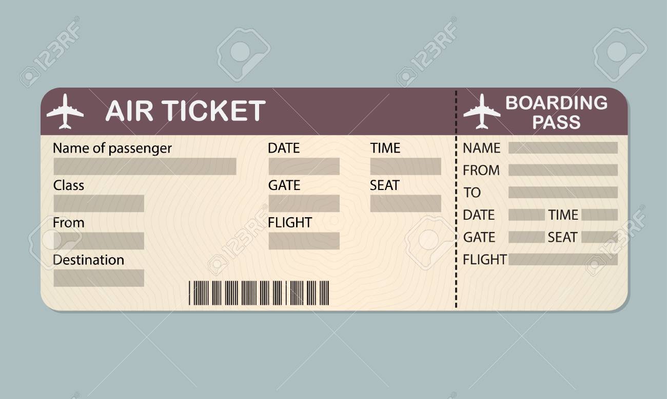 Airplane Boarding Pass Template from previews.123rf.com