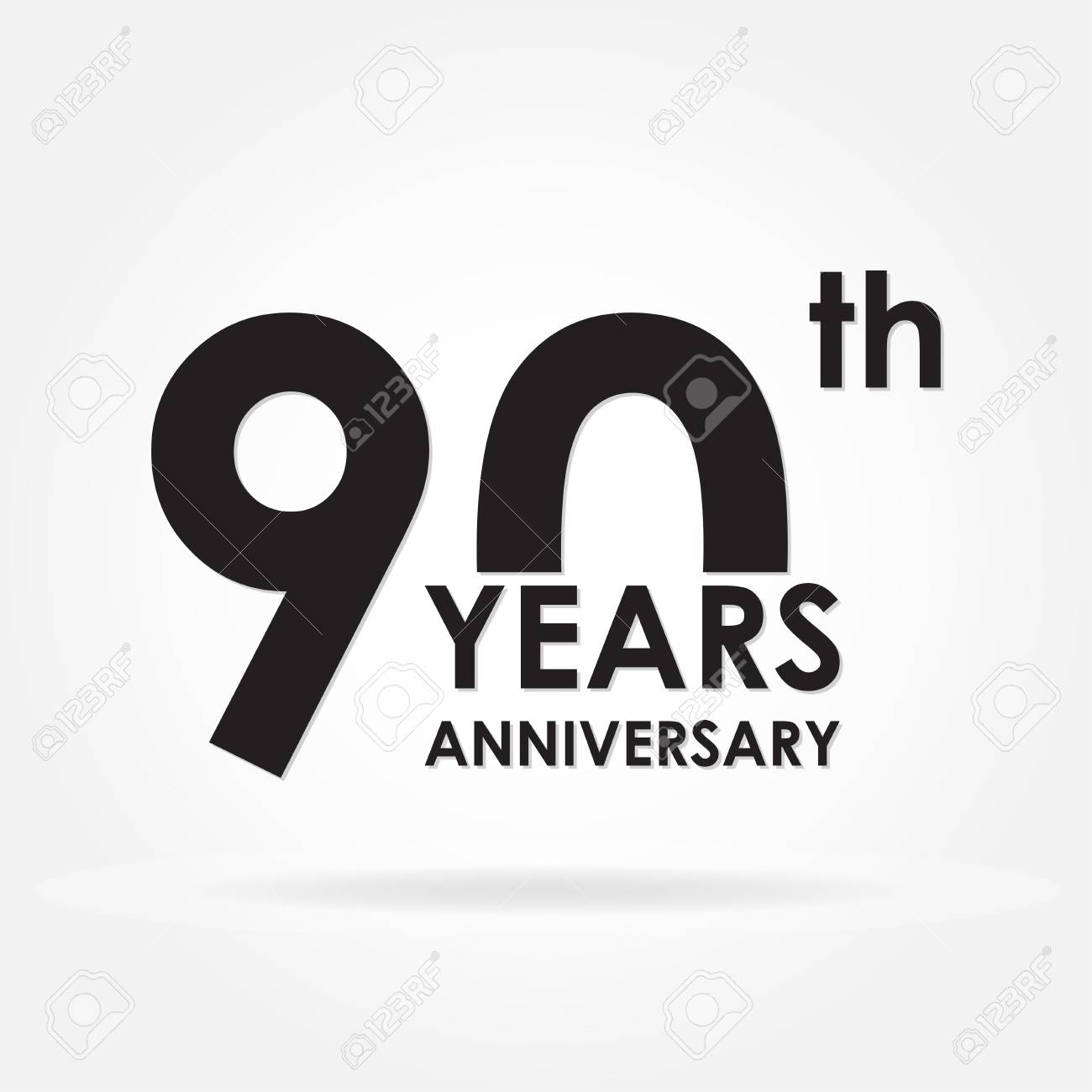 90 years anniversary sign or emblem template for celebration congratulation template