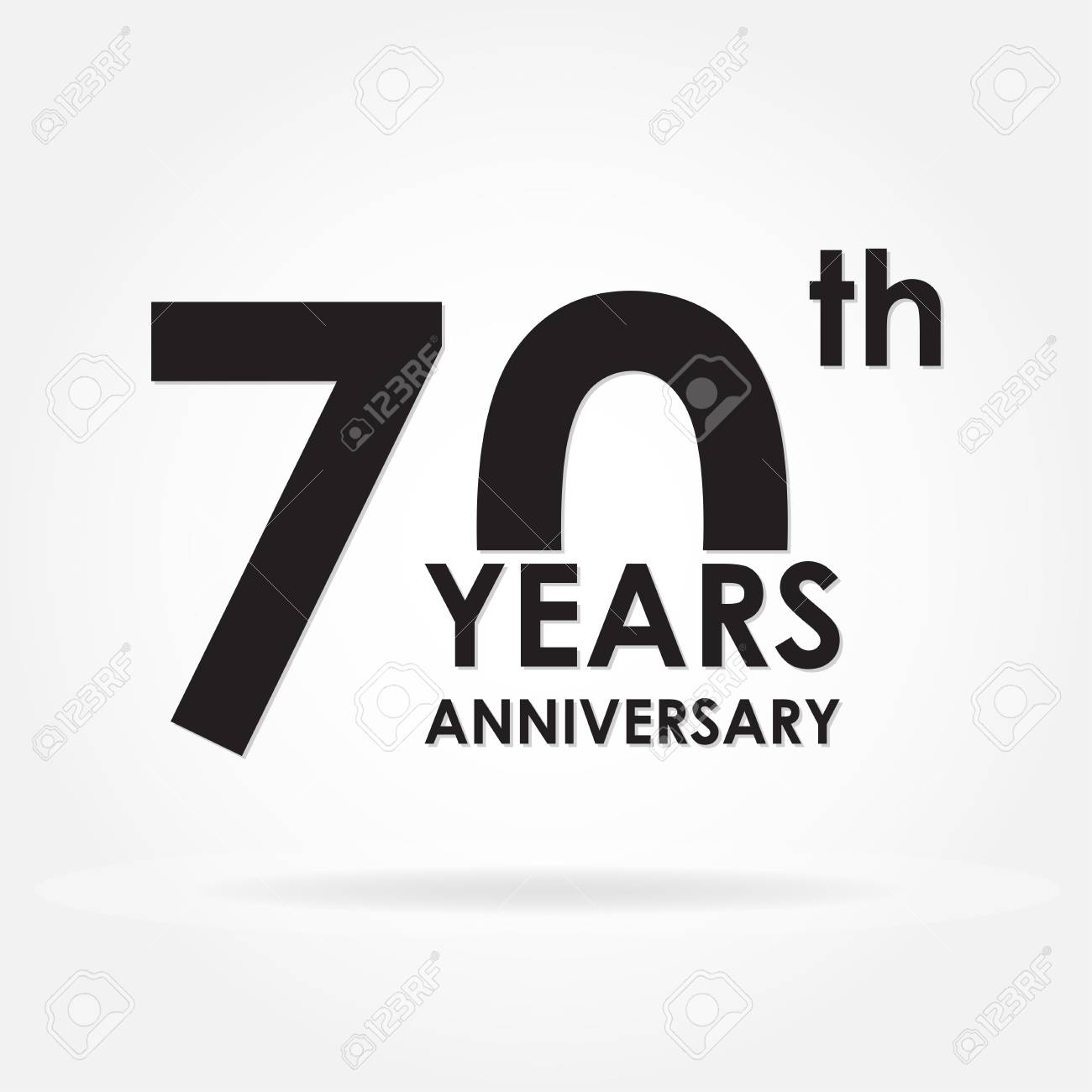 70 years anniversary sign or emblem template for celebration congratulation template