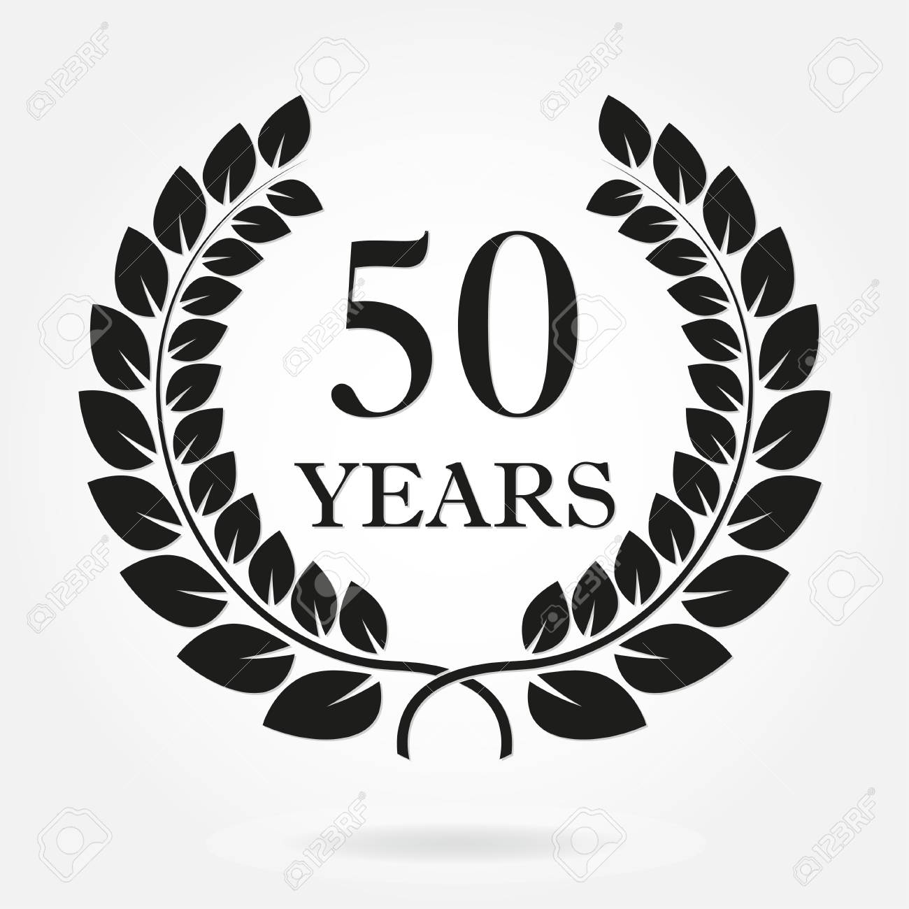 50 years anniversary laurel wreath sign or emblem template for free sign templates