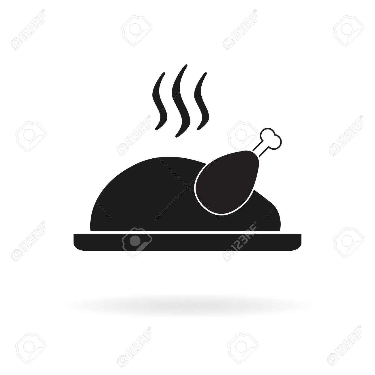 調理された七面鳥のアイコン 感謝祭の準備ができてローストチキン ベクトルイラスト のイラスト素材 ベクタ Image 94044314