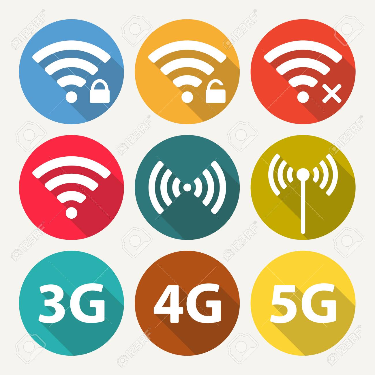 A Wireless Icon Set For Remote Internet Access Podcast Vector Royalty Free Cliparts Vectors And Stock Illustration Image 94976909