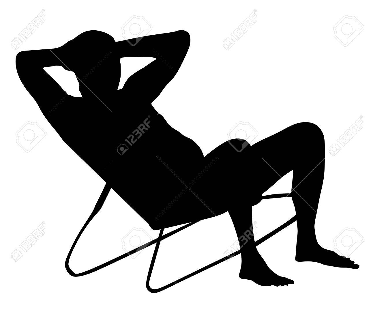 Beach Chair Vector retired old man on vacation sitting in beach chair, vector Beach Chair Vector retired old man on vacation sitting in beach chair, vector