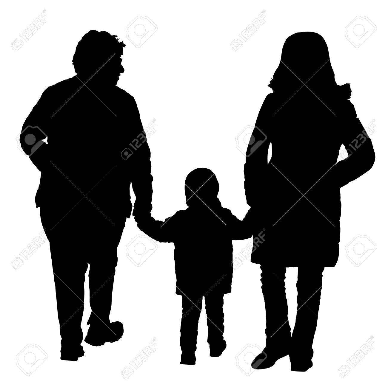 幸せ手ベクトル シルエット イラストを保持している家族が背景に分離されました 祖母と祖母 娘とおばあちゃんとお母さん のイラスト素材 ベクタ Image 60864748