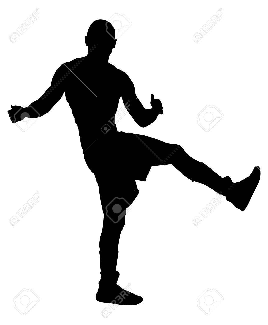 スポーツマン ボクサーを徐々 に引出すおよびジム ベクトル シルエット イラストで彼女の体をストレッチは 白い背景上に分離 重量を失います のイラスト素材 ベクタ Image