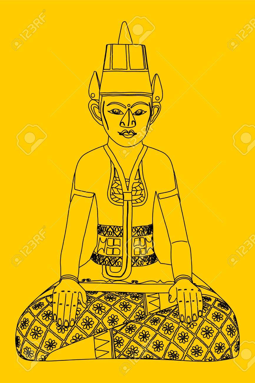 仏ベクトル シルエット イラストを座っています インド 仏教の精神的な仏像をモチーフ 仏のタトゥー ヨガ 精神世界 のイラスト素材 ベクタ Image 6918