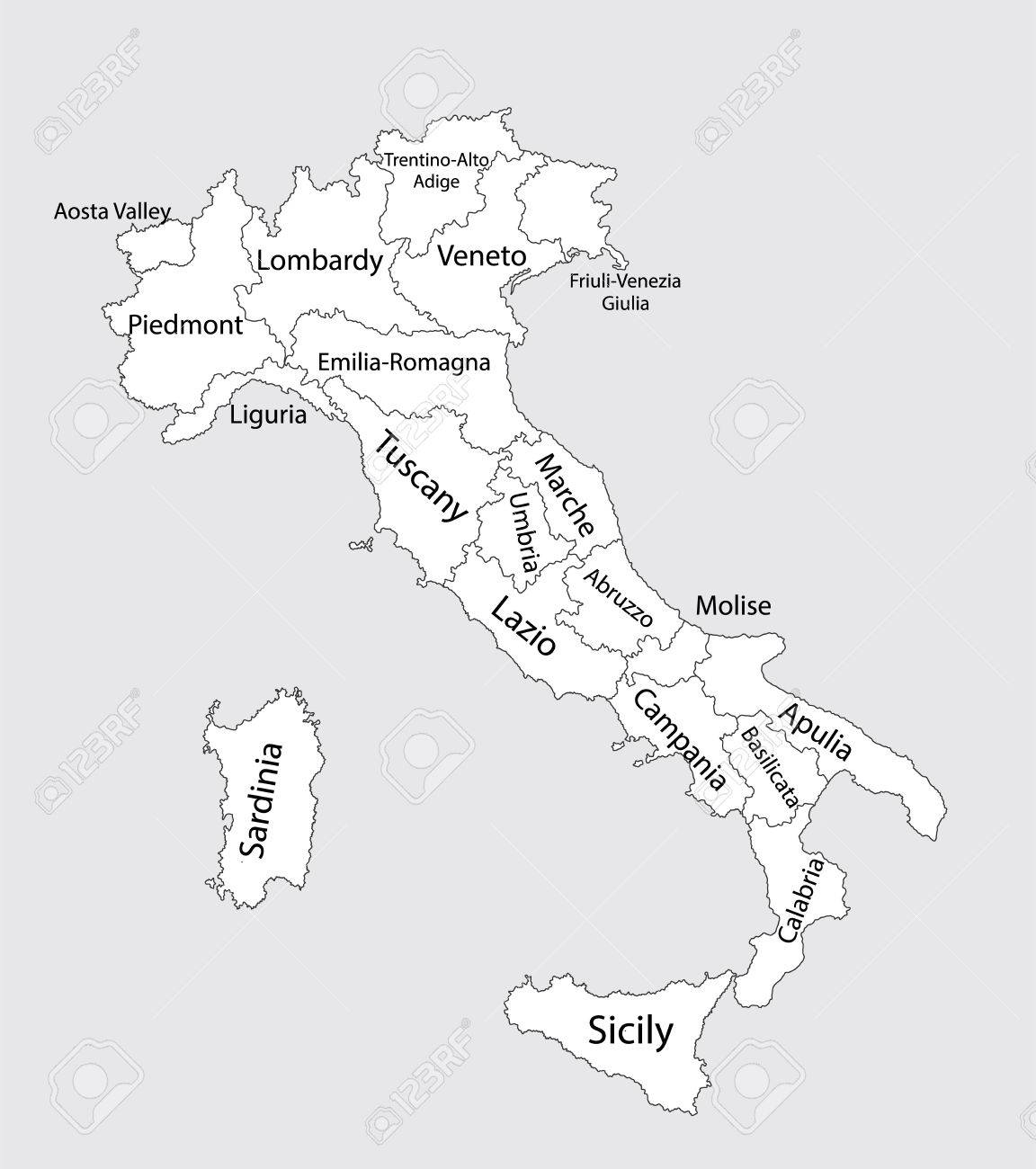 editable vector map of italy vector map of italy isolated on map editable