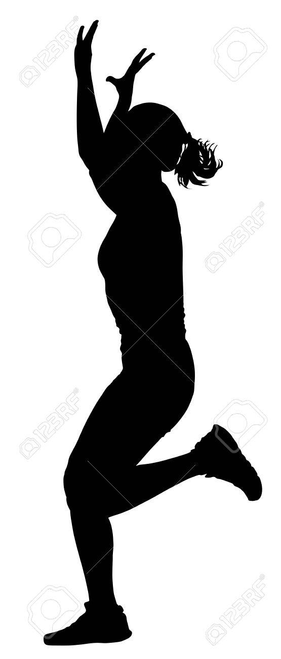 フィットネス インストラクター ベクトル シルエット イラスト白背景に分離されました スポーツ トレーニング ジム ライフ スタイルのコンセプトです ダンサーのシルエットのベクター のイラスト素材 ベクタ Image