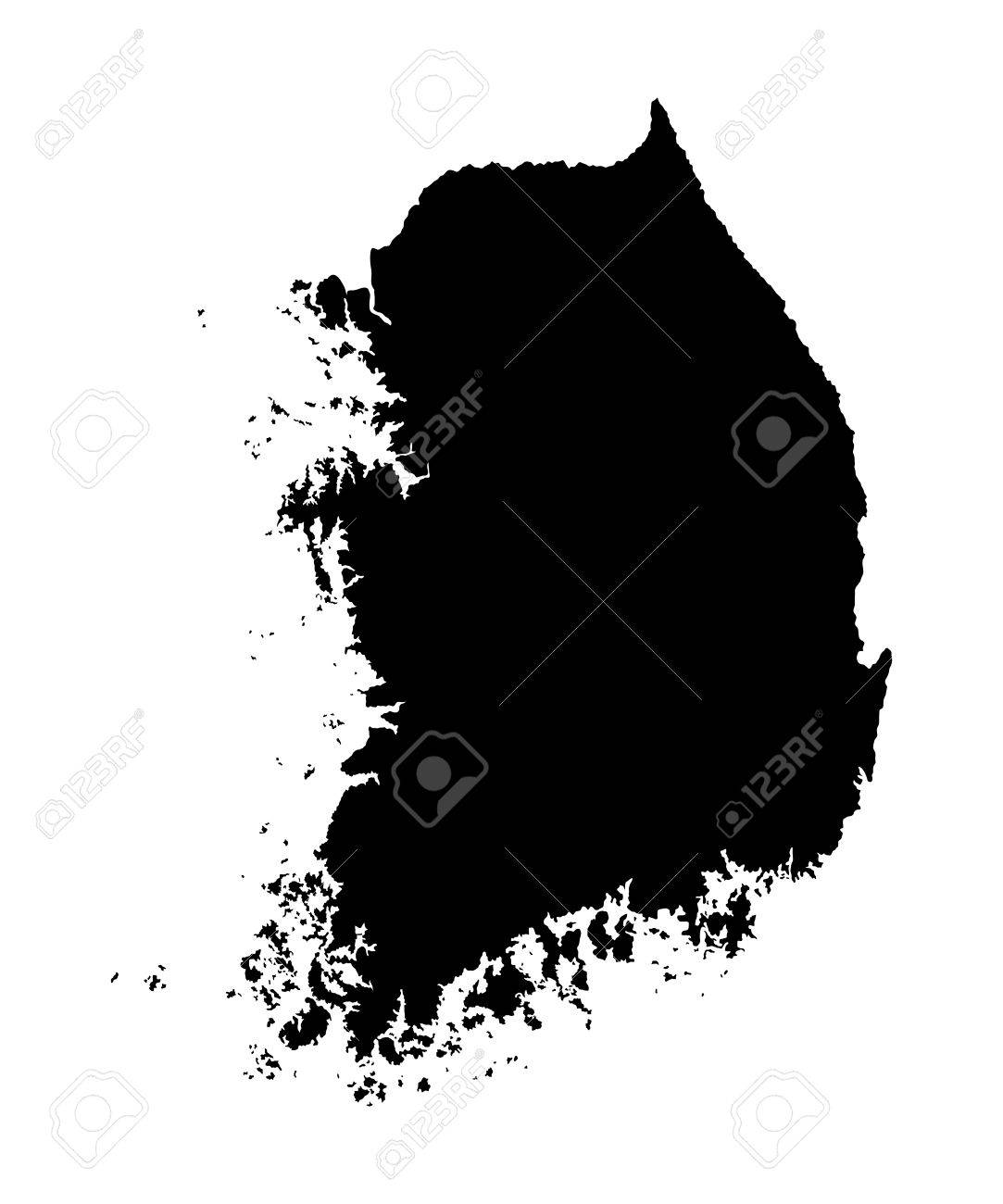 South Korea vector map high detailed silhouette illustration isolated on white background. - 61574887 South Korea vector map high detailed silhouette illustration isolated on white background. - 61574887