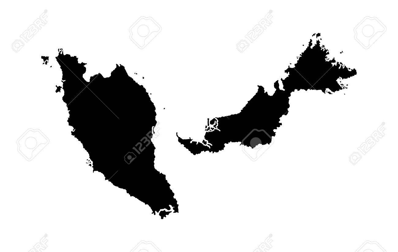 Malaysia vector map isolated on white background silhouette. High detailed illustration. - 61575148 Malaysia vector map isolated on white background silhouette. High detailed illustration. - 61575148