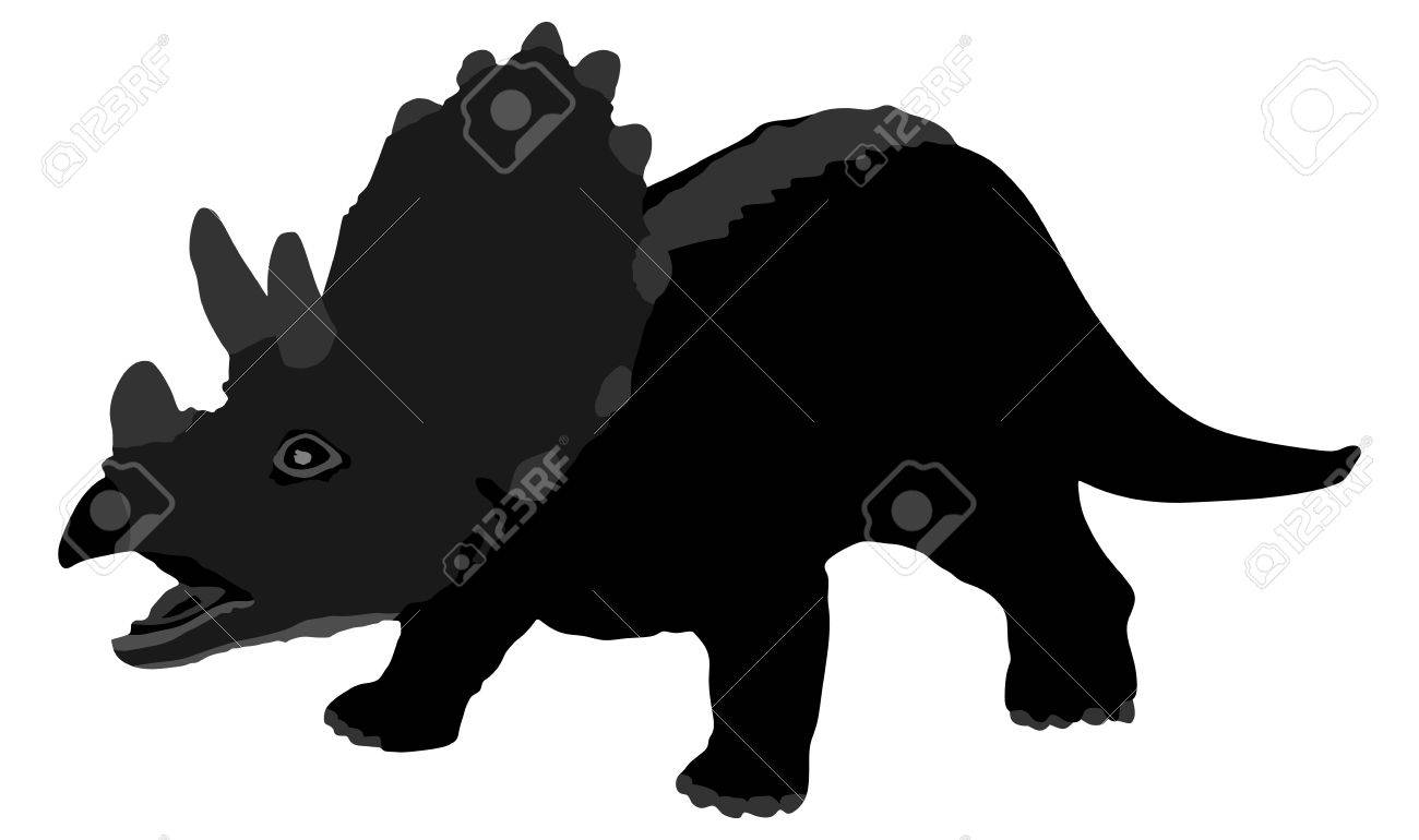 トリケラトプス ベクトル シルエット イラストです 植物を食べる人 角のある恐竜の中で最大 約 フィート 6 メートル 長い 上部白亜系 約 7000 万年前 のイラスト素材 ベクタ Image