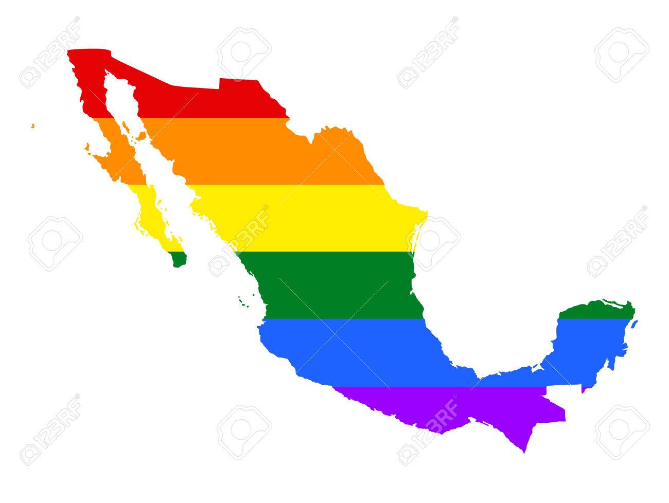 gay mapa Orgullo De México Mapa Gay Con Colores De La Bandera Del Arco Iris  gay mapa